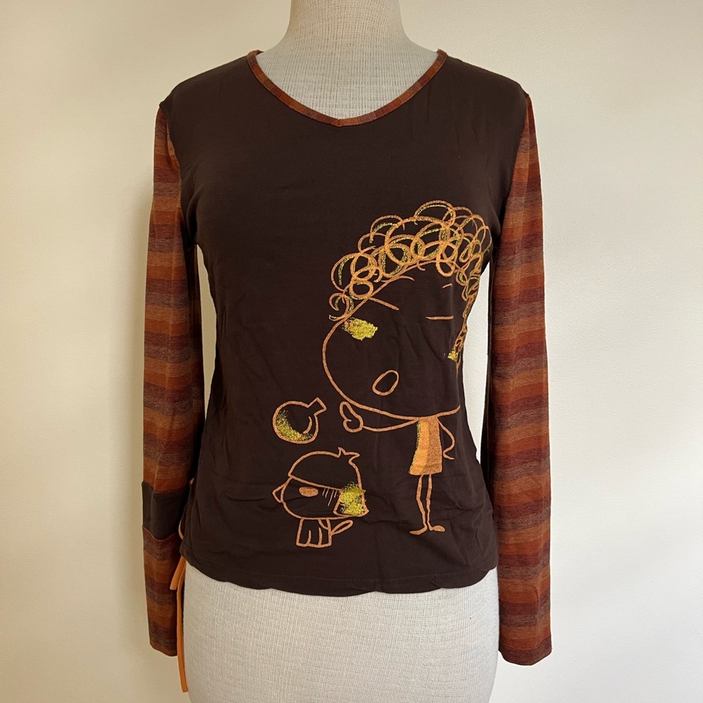 Cute Long Sleeve Blouse with Quirky Design